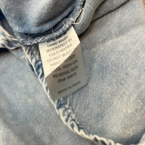 Tramp Light Blue Off The Shoulder Top Size Small - Picture 6 of 9